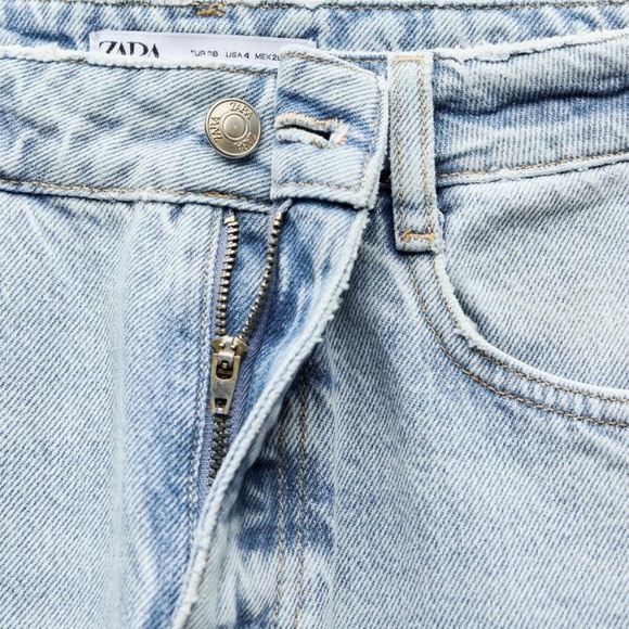 ZARA High Rise Straight Crop Jeans — Size 6 - Picture 3 of 9